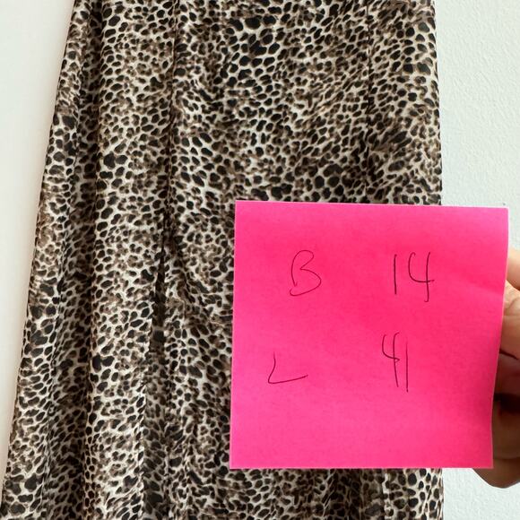 Missguided Leopard Midi Skirt Cover Up w/ Splits in Black - 6 - Picture 4 of 4